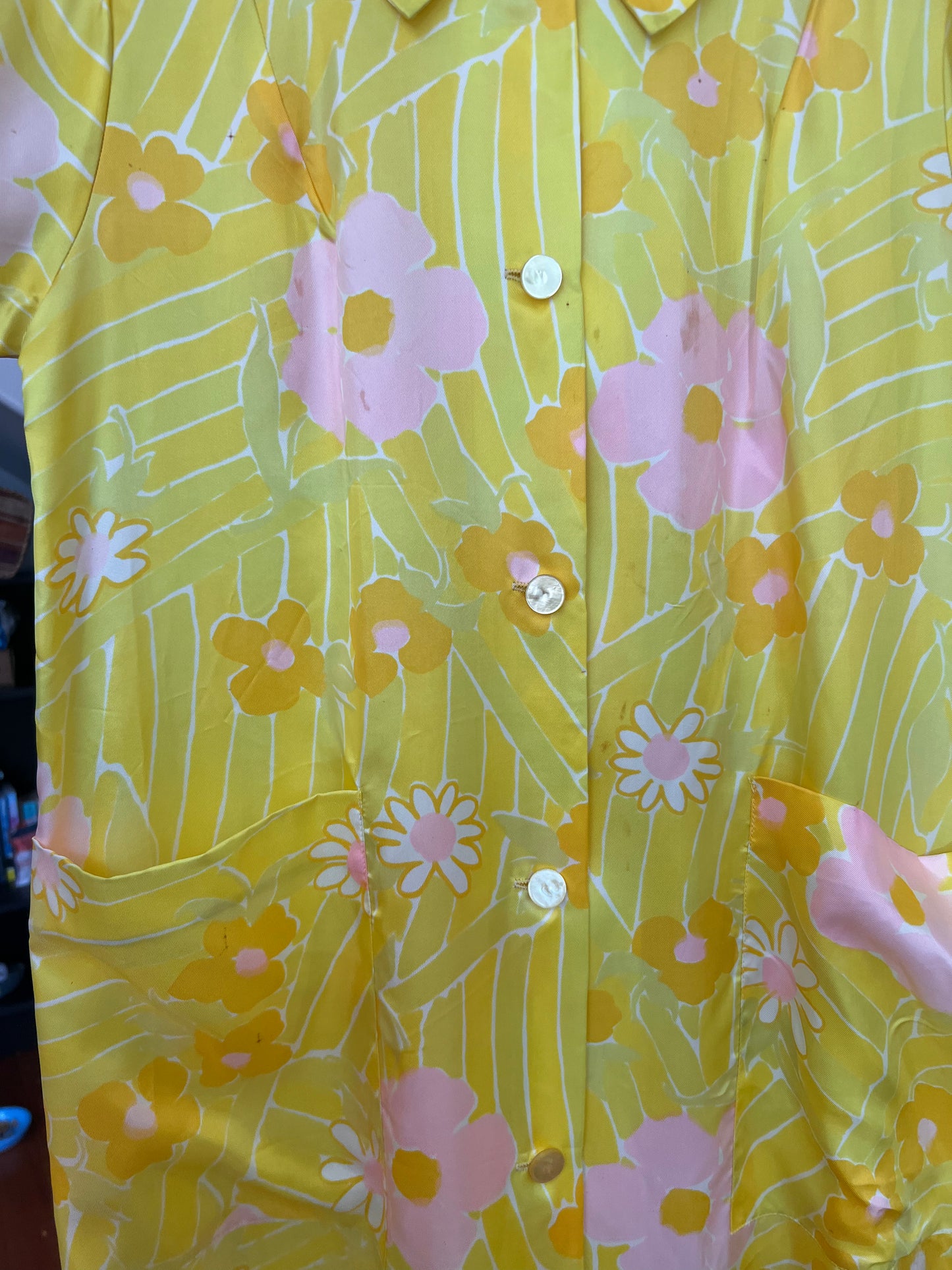 60's Floral Dress, Sz XS-Small