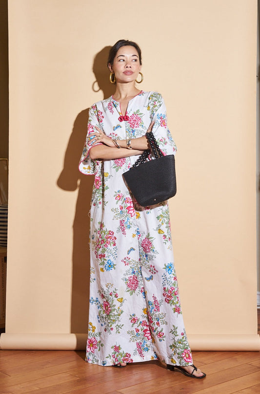 Vintage Floral Housecoat, Sz XS-Medium