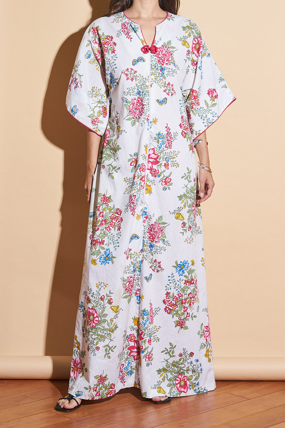Vintage Floral Housecoat, Sz XS-Medium