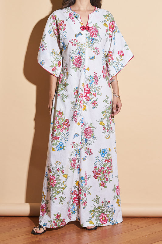 Vintage Floral Housecoat, Sz XS-Medium