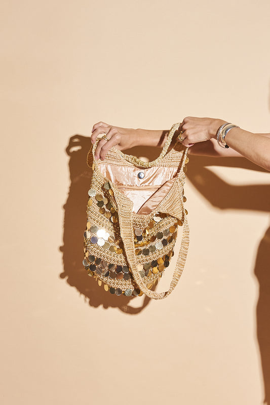 Gold Sequin Tote