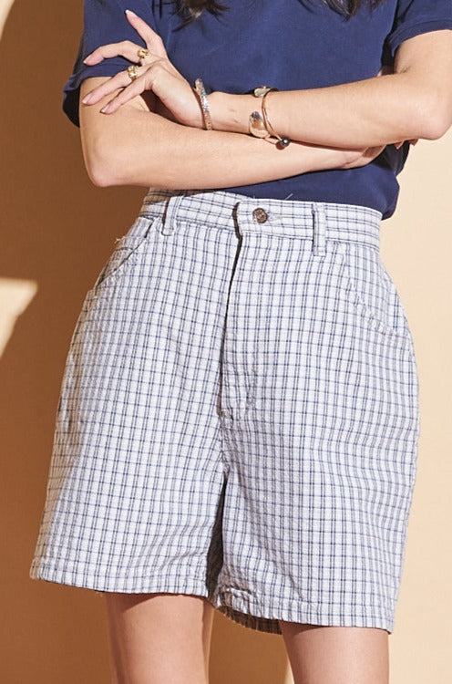 Vintage Lee Micro Gingham Shorts, Sz 28"