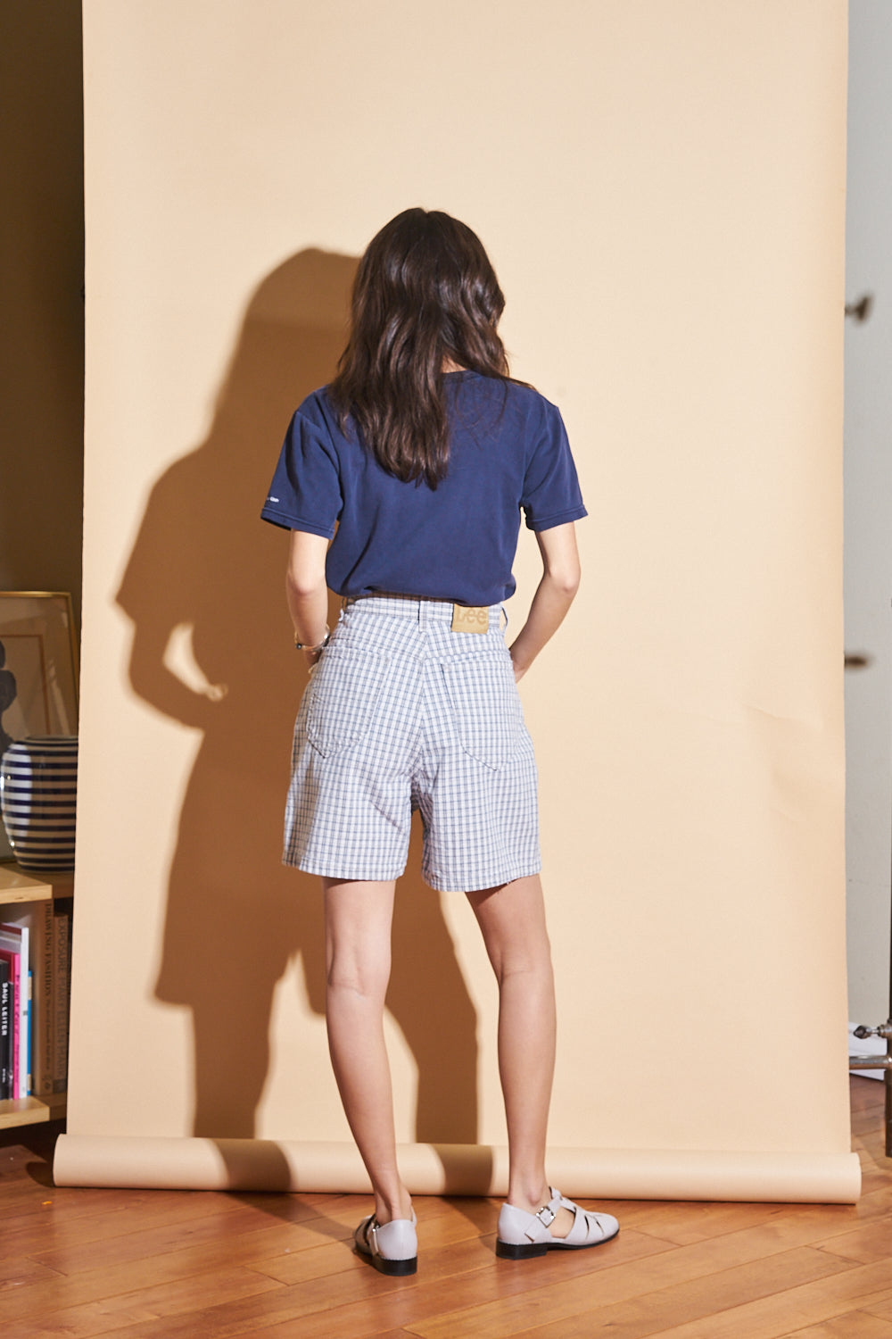 Vintage Lee Micro Gingham Shorts, Sz 28"
