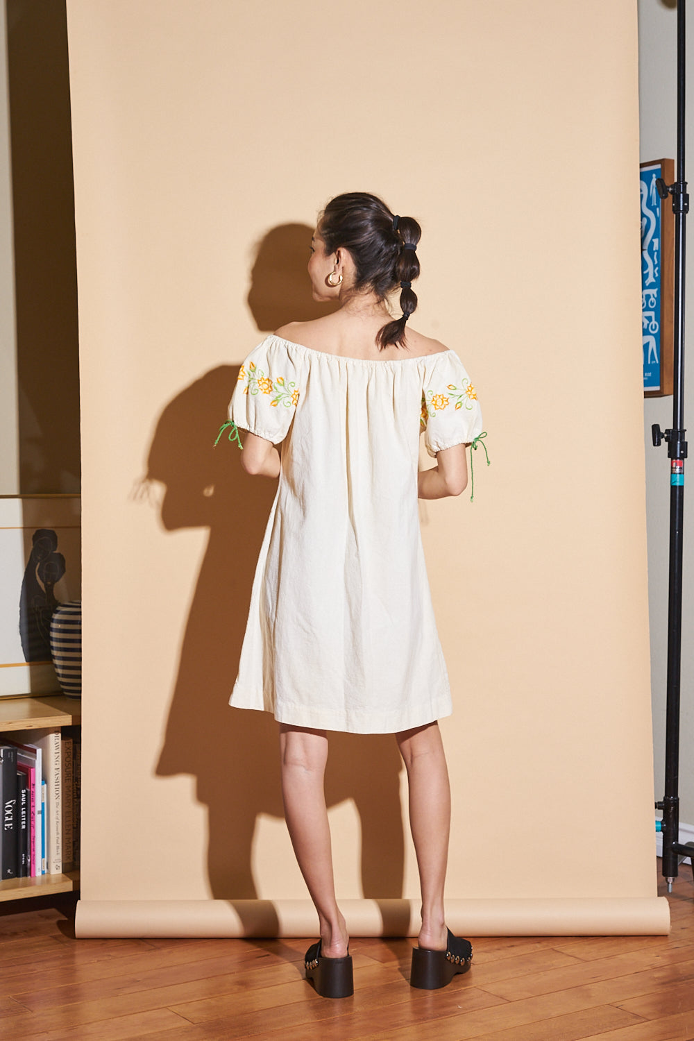 Embroidered Cotton Dress, Sz XS-Small