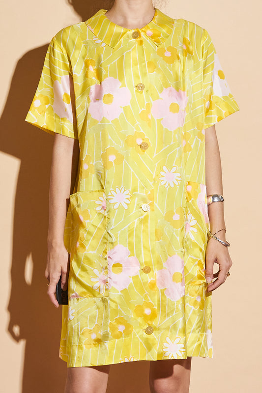 60's Floral Dress, Sz XS-Small