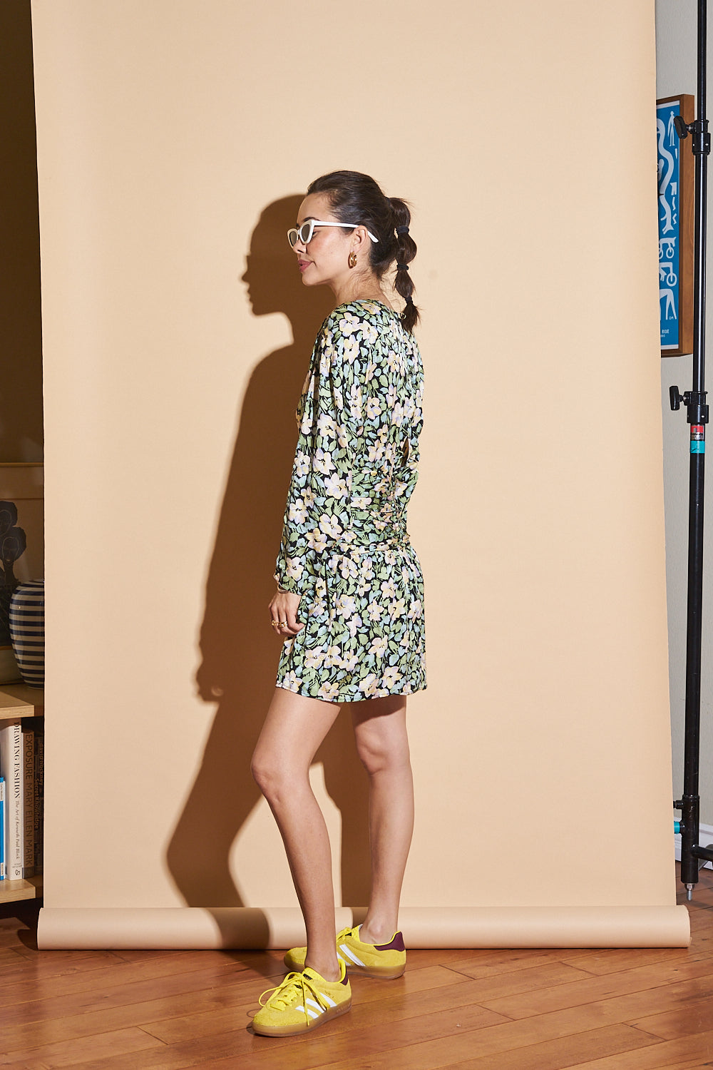80's Reworked Silk Floral Mini Dress, Sz XS/S