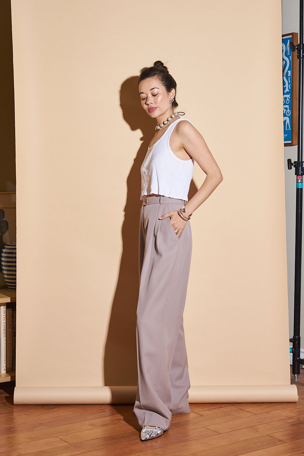 Vintage Gucci Taupe Trouser, Sz 27"