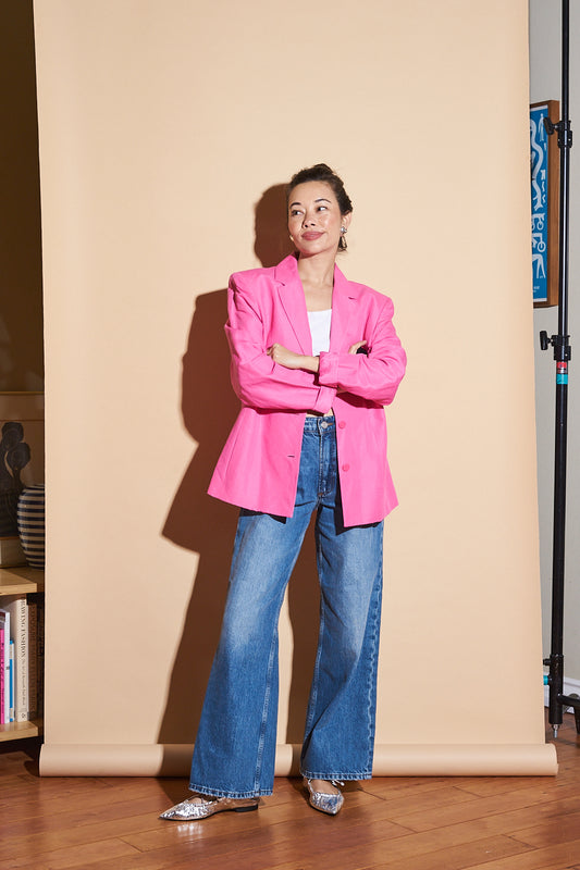 Vintage Bubblegum Pink Blazer, Sz Large