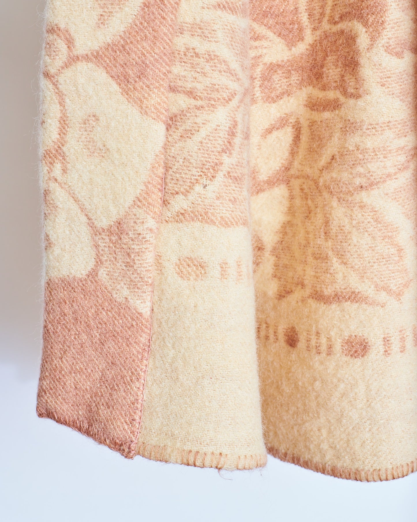 Moana Vintage Repurposed Peach Floral Kimono Blanket Coat