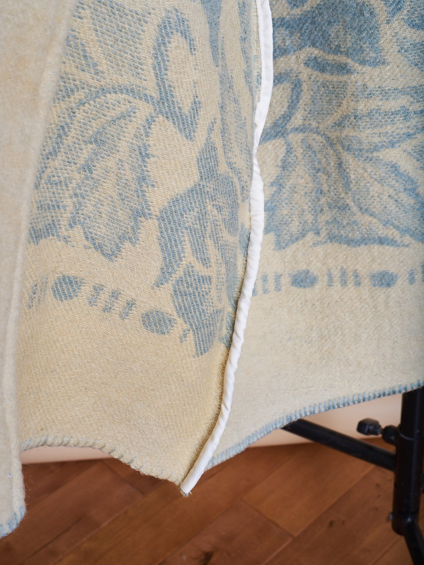 Moana Vintage Repurposed Blue Floral Kimono Blanket Coat