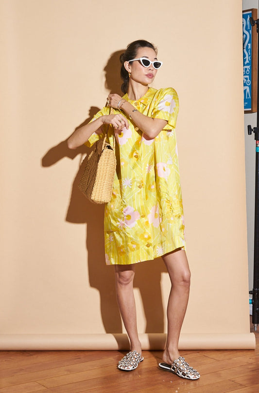 60's Floral Dress, Sz XS-Small