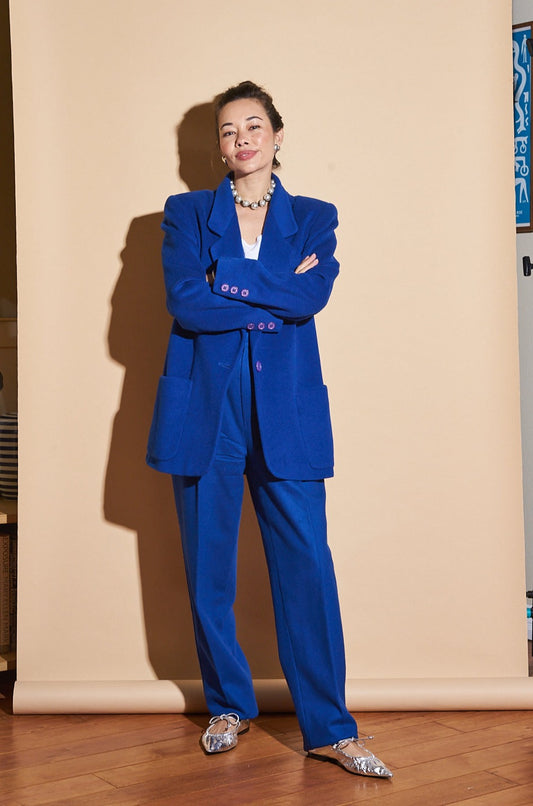 Cobalt Wool Suit, Sz Medium